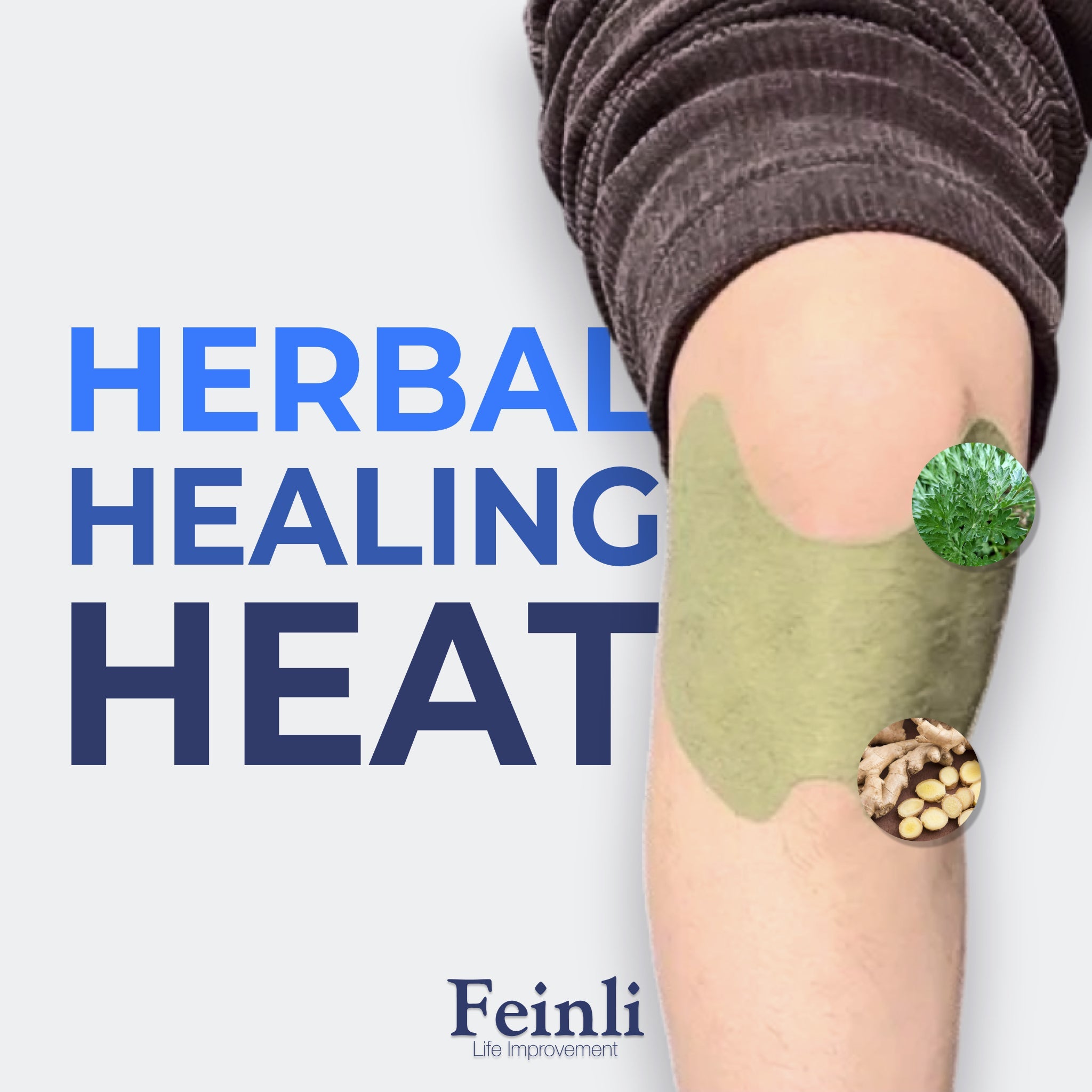 𝗛𝗲𝗿𝗯𝗮𝗹𝗛𝗲𝗮𝗹™ — Herbal Healing Heat Knee Patch (40 pcs // 1 Month Pack) - Feinli